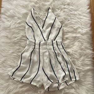 Striped short romper